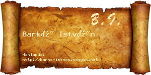 Barkó István névjegykártya