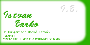 istvan barko business card